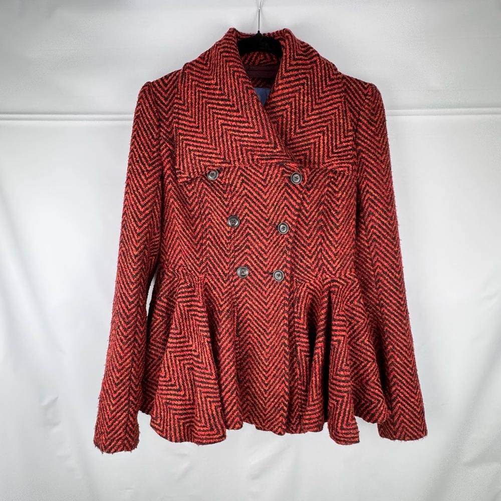 Free People Patricia Tweed Peplum Peacoat - Double Breasted